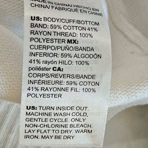 Chico's Sweater Top Tunic Medium Embroidered Pullover Kurta Blue White Floral - Picture 7 of 10